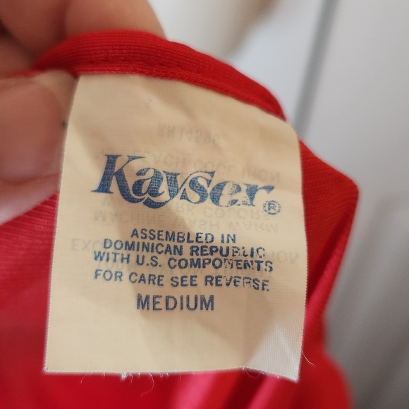 Vintage Medium 60s 70s Red Kayser 100% Nylon Slip Dress Nightgown - Picture 6 of 7